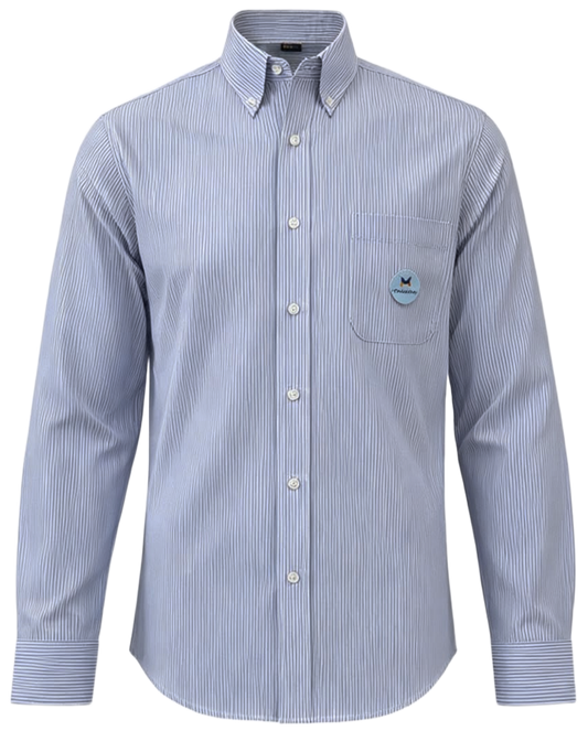 Camisa Rallas Azul Manga larga